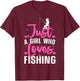 Cute Fishing Girls Kids Fisher Fisherman Bass Fish T-Shirt - T-Shirt | Maroon