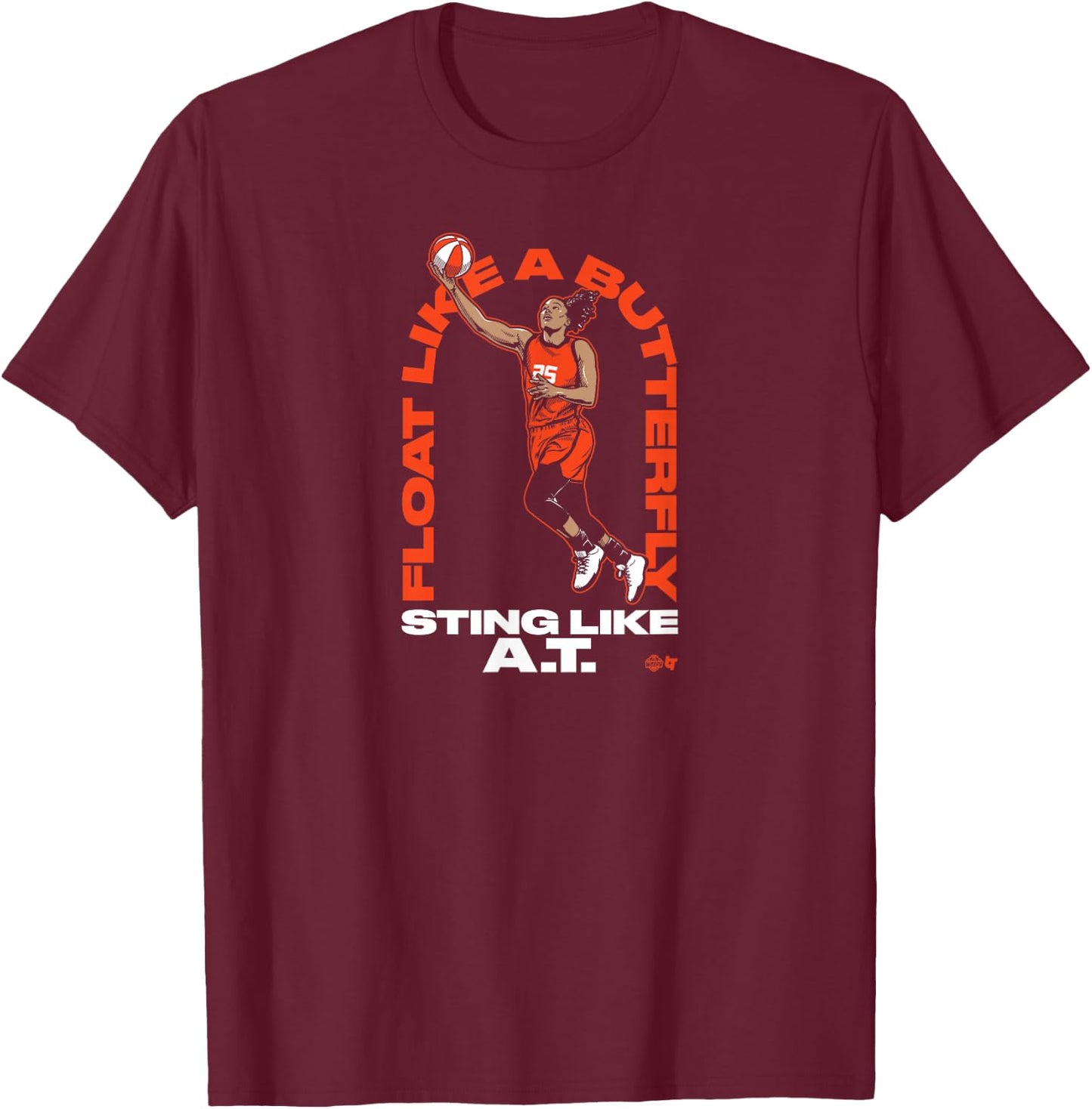 Alyssa Thomas - Sting Like AT - Connecticut Basketball T-Shirt - T-Shirt | Maroon