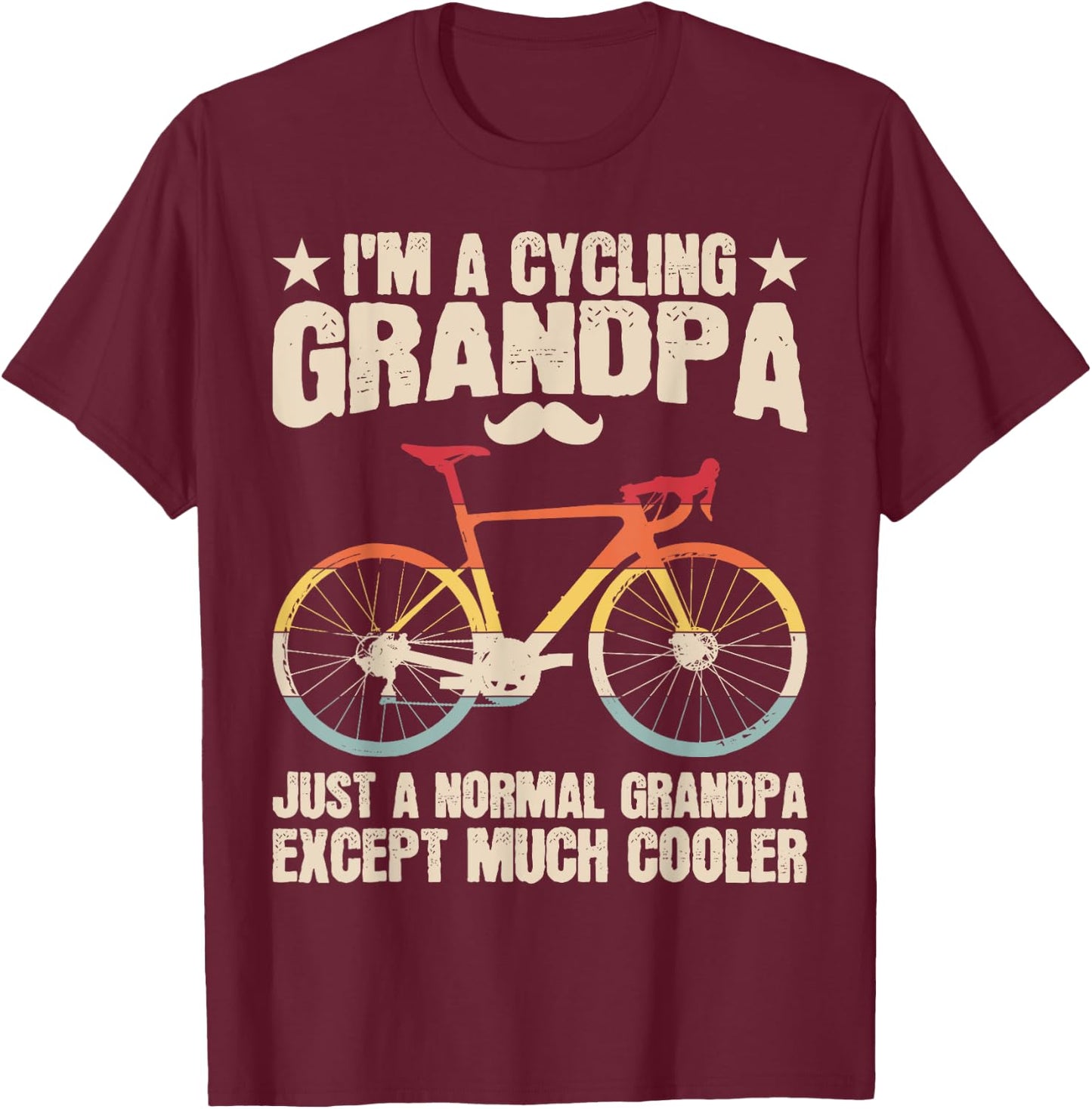 Cycling Grandpa Bicycle Lover Cycle Rider Biking Graphic T-Shirt - T-Shirt | Maroon