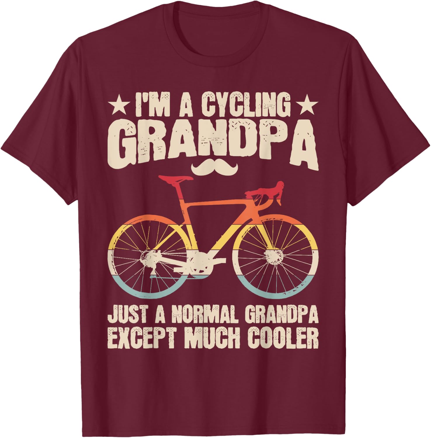 Cycling Grandpa Bicycle Lover Cycle Rider Biking Graphic T-Shirt - T-Shirt | Maroon