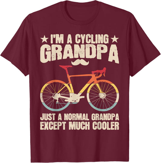 Cycling Grandpa Bicycle Lover Cycle Rider Biking Graphic T-Shirt - T-Shirt | Maroon
