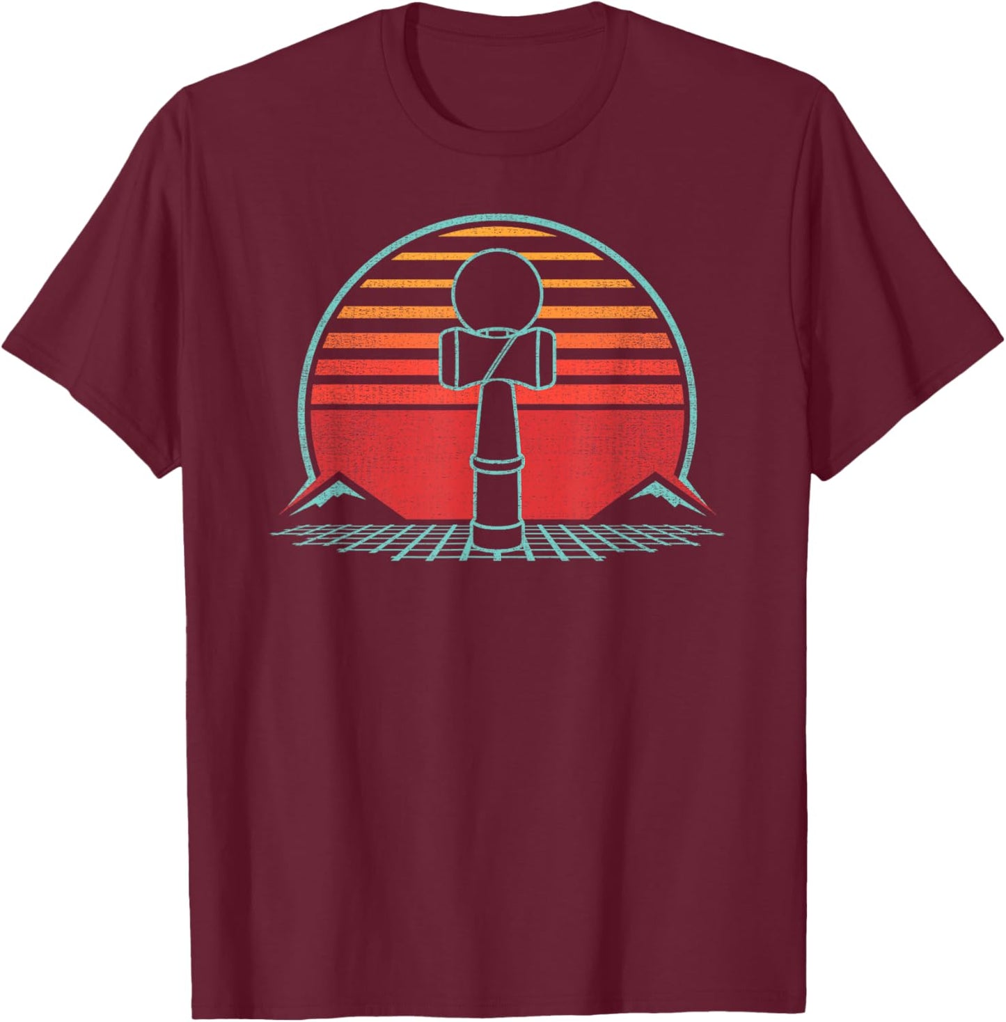 Kendama Retro Vintage 80s Style T-Shirt - T-Shirt | Maroon