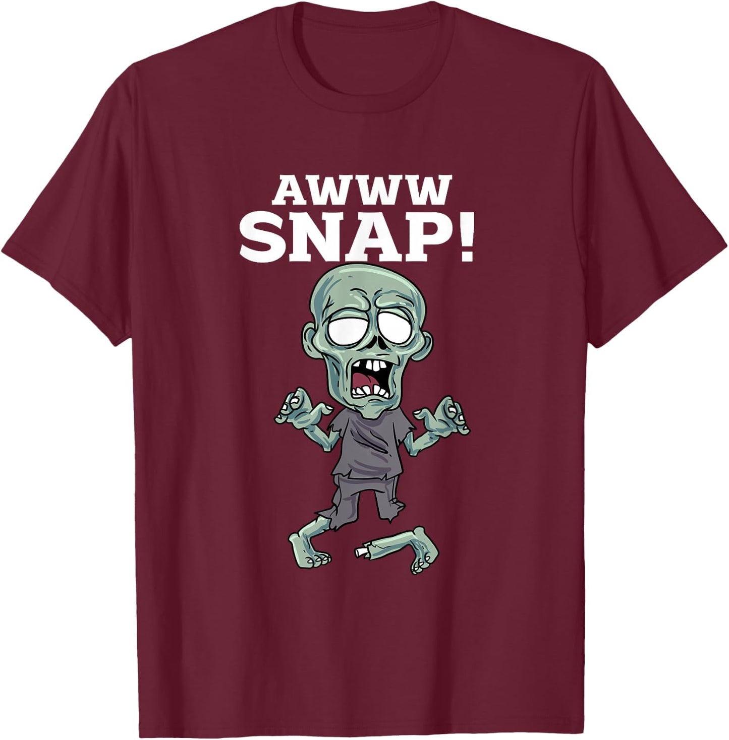 Awwww Snap Zombie T-Shirt - T-Shirt | Maroon