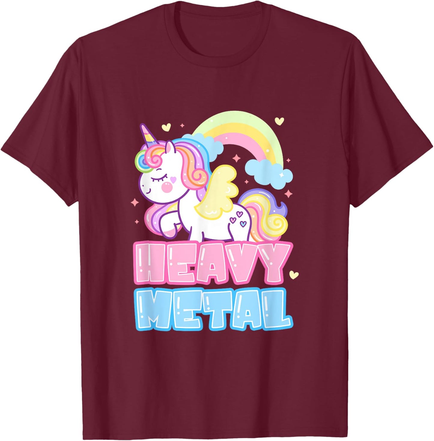 Heavy Metal Unicorn Death Metal Rock Music Punk T-Shirt - T-Shirt | Maroon