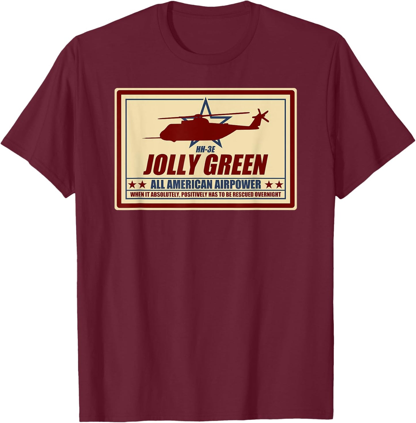 HH-3E Jolly Green T-Shirt - T-Shirt | Maroon