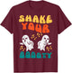 Shake Your Boooty Ghosts Groovy Retro Halloween Men Women T-Shirt - T-Shirt | Maroon