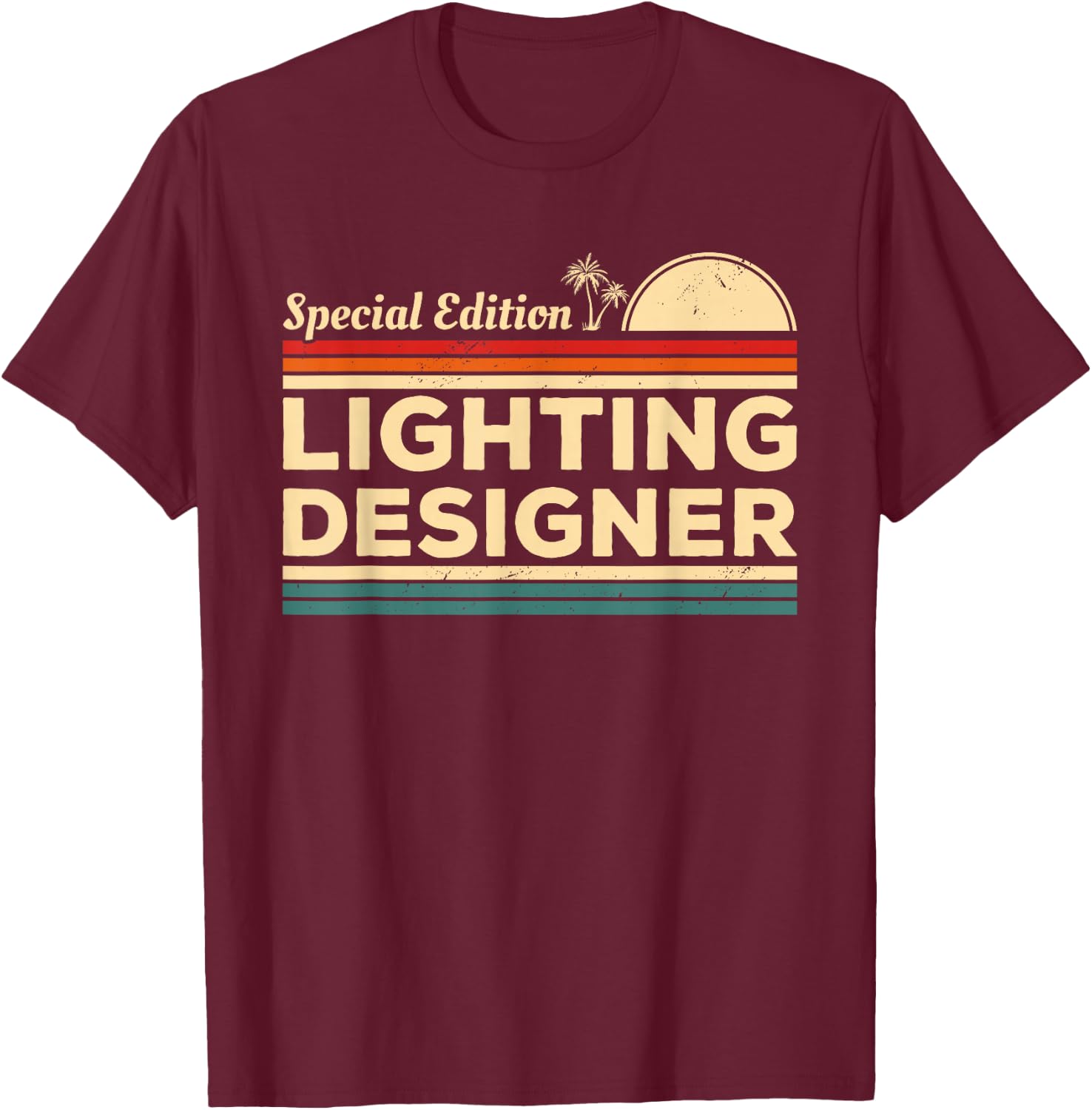 Vintage Lighting Designer T-Shirt - T-Shirt | Maroon