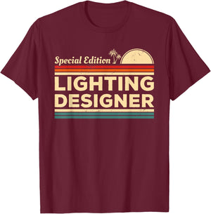 Vintage Lighting Designer T-Shirt - T-Shirt | Maroon