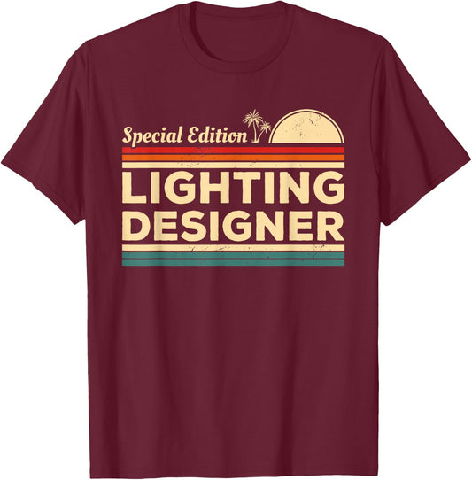 Vintage Lighting Designer T-Shirt - T-Shirt | Maroon