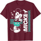 Disney - Mickey Checkered Character Art T-Shirt - T-Shirt | Maroon