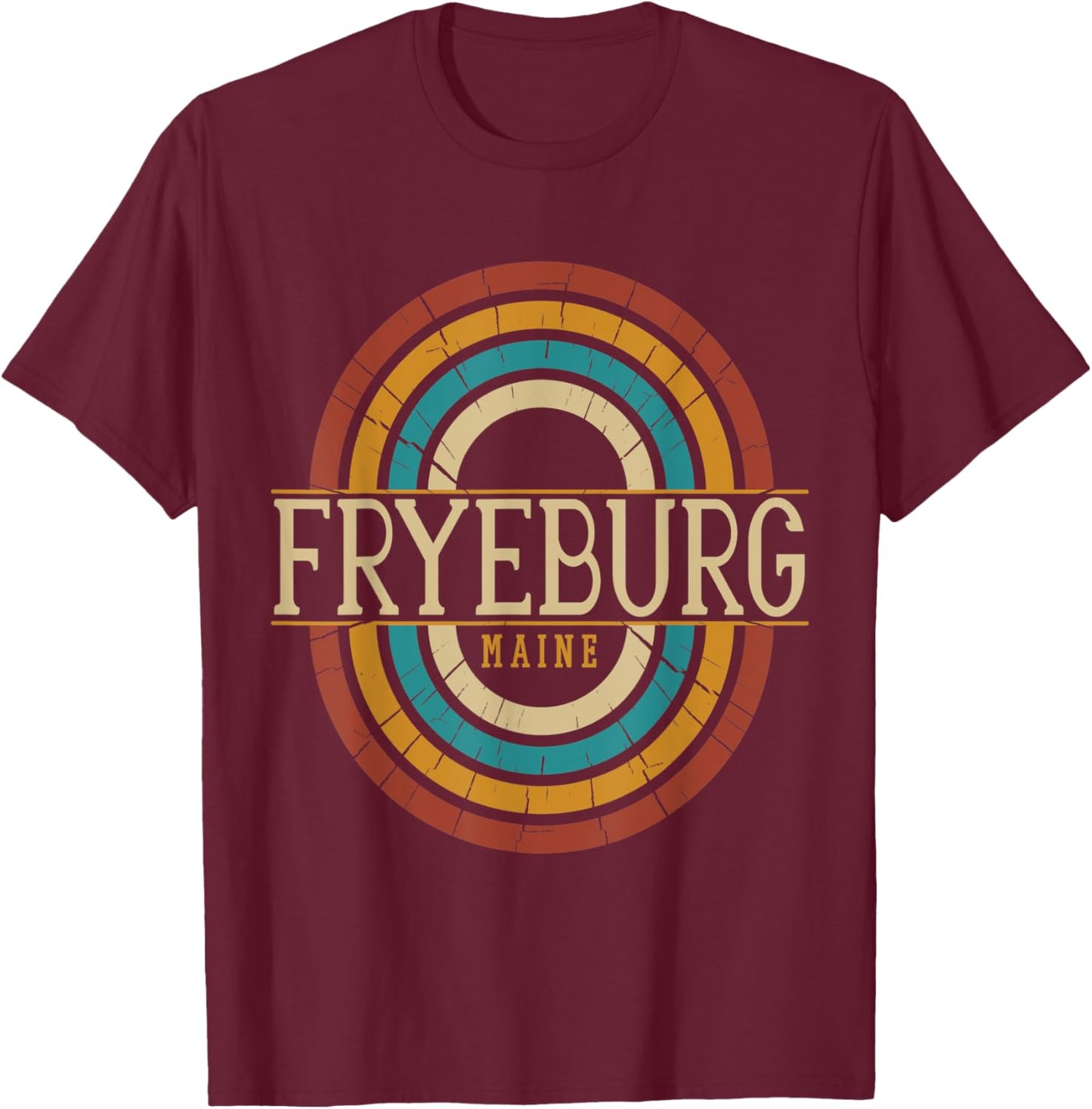 Vintage Retro Fryeburg Maine ME Women Men Souvenirs T-Shirt - T-Shirt | Maroon