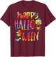 Tie Dye Happy Halloween Retro Costume Hippie Men Women Kids T-Shirt - T-Shirt | Maroon