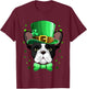 Boston Terrier Leprechaun Costume St Patricks Day T-Shirt - T-Shirt | Maroon