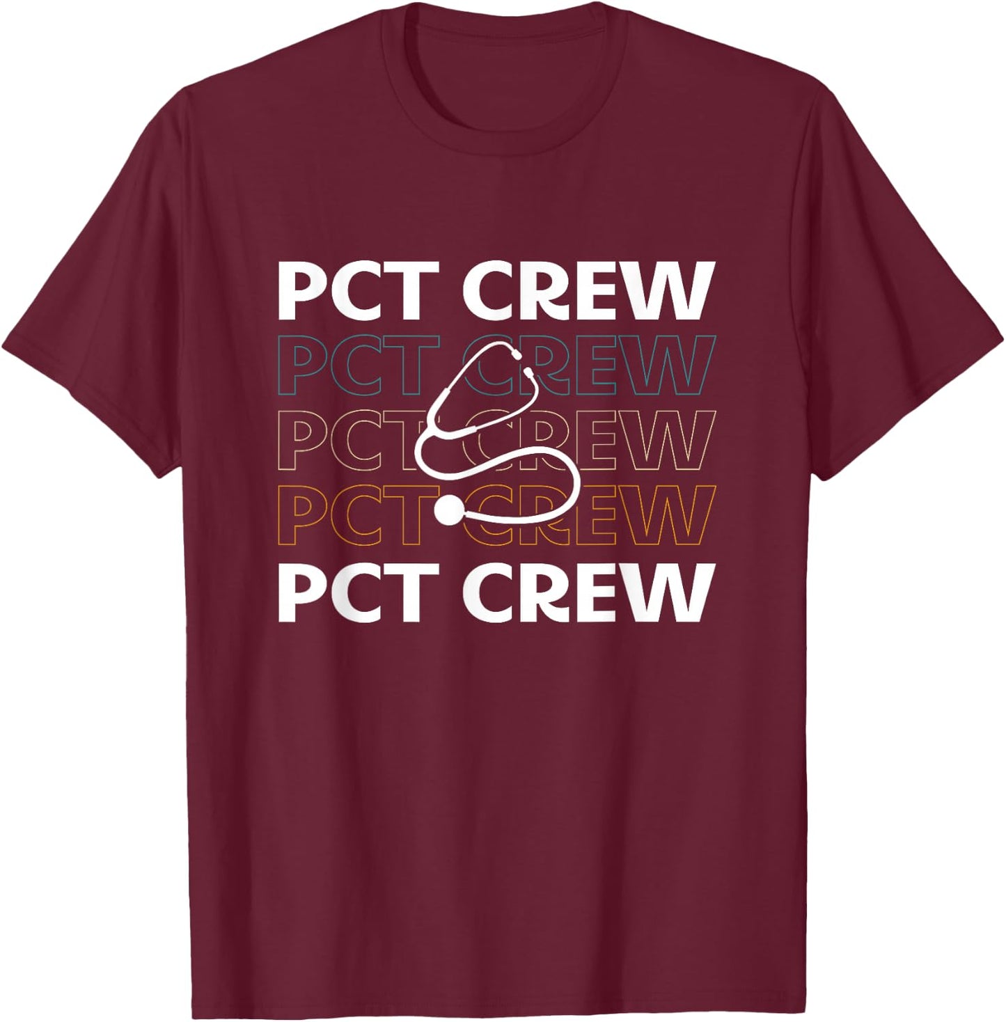 Patient Care Technician Gifts For PCT Week -Adults Black Short Sleeve T-Shirt - T-Shirt | Maroon