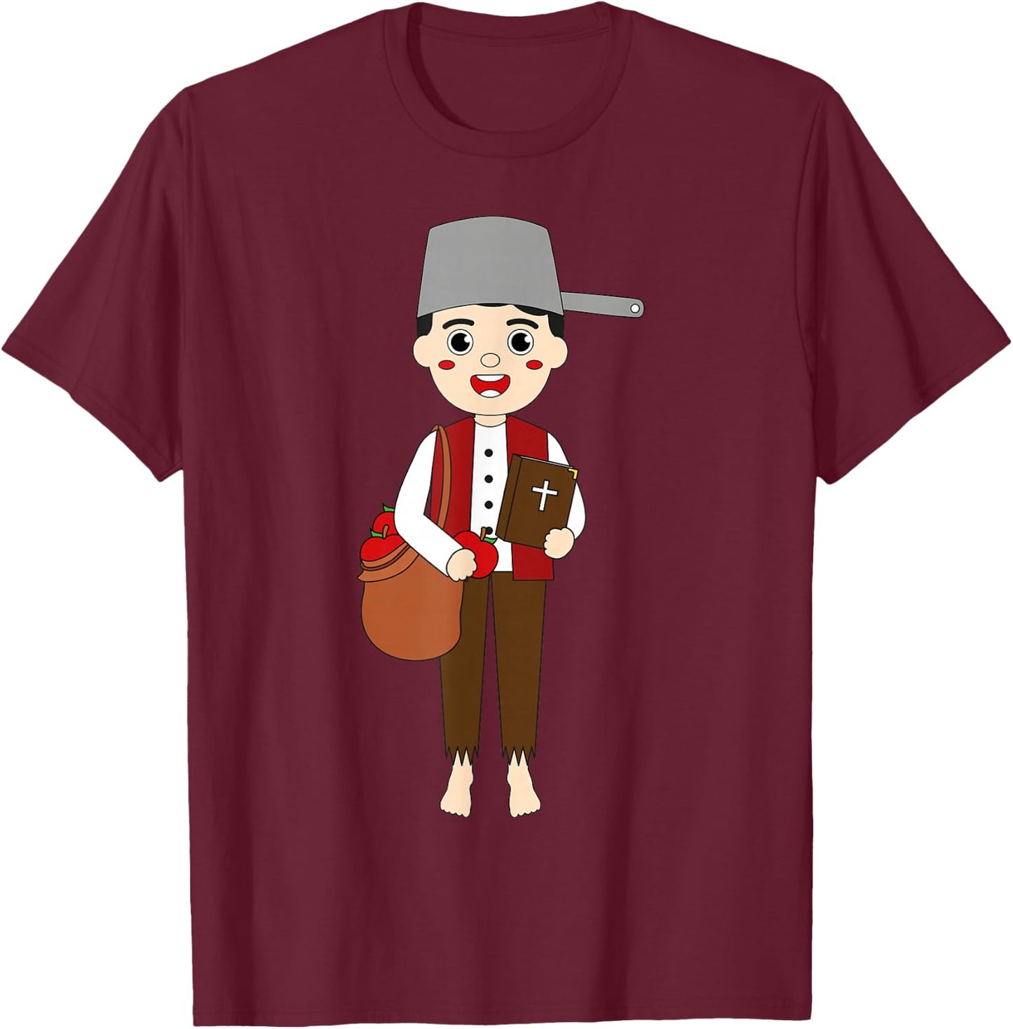 Johnny Appleseed Day Apple Tree Farmer Orchard Seed Kids T-Shirt - T-Shirt | Maroon