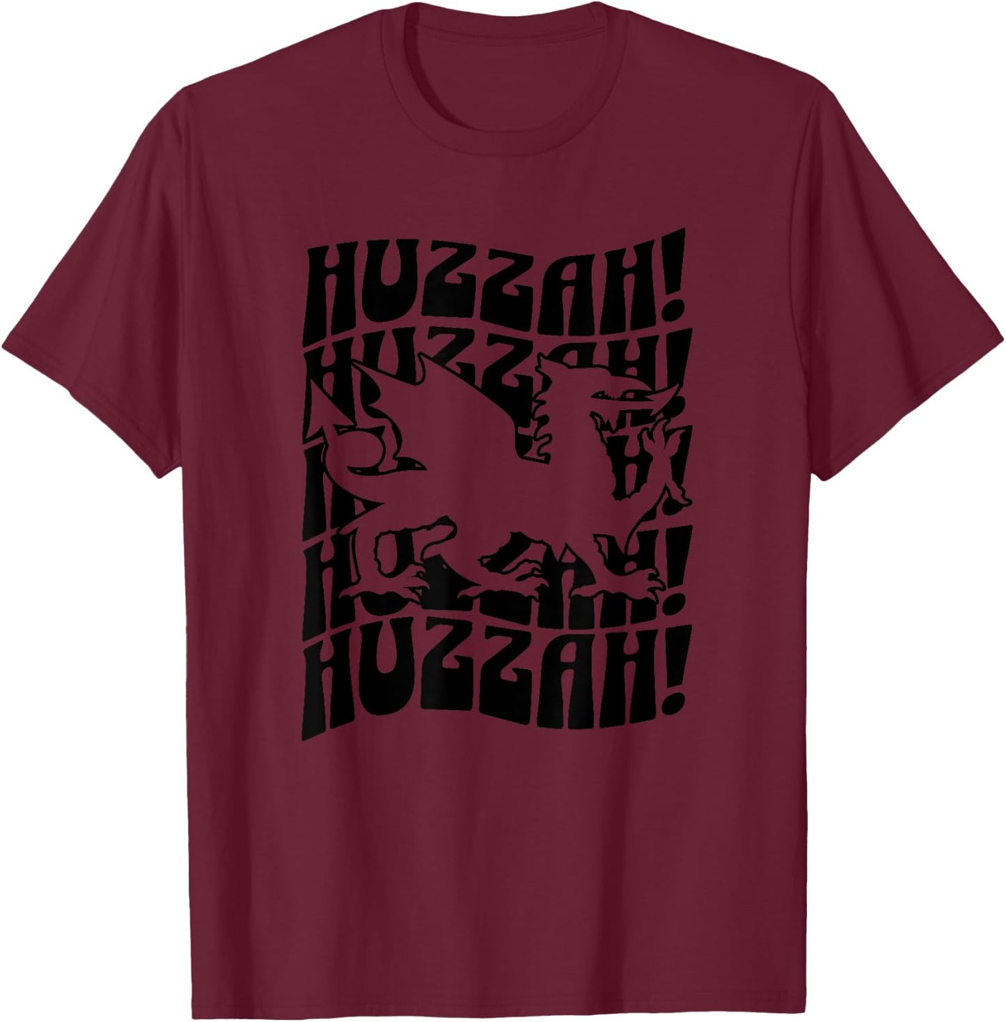 Huzzah Renaissance Faire Festival Fair Medieval Theme Dragon T-Shirt - T-Shirt | Maroon