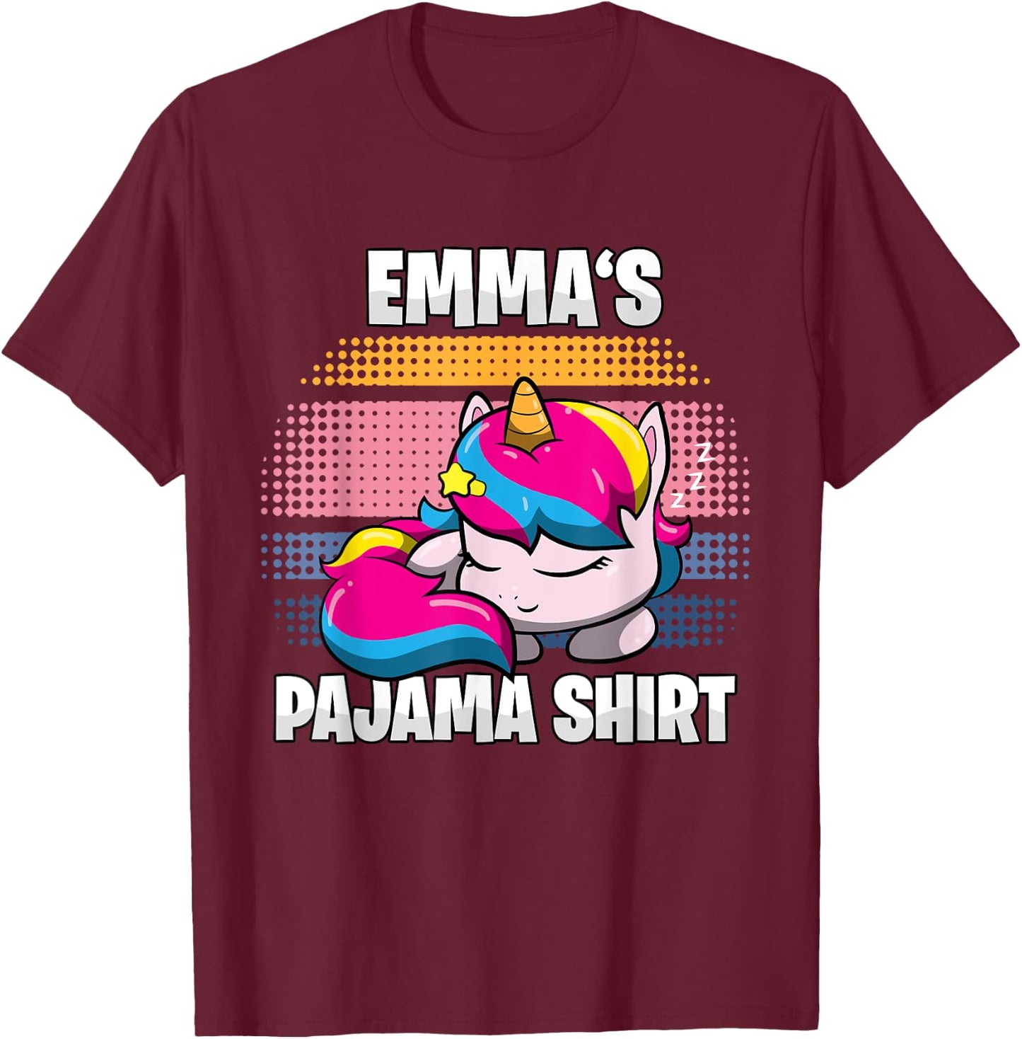 Emma's Pajama Shirt - Personalized Sleeping T-Shirt - T-Shirt | Maroon