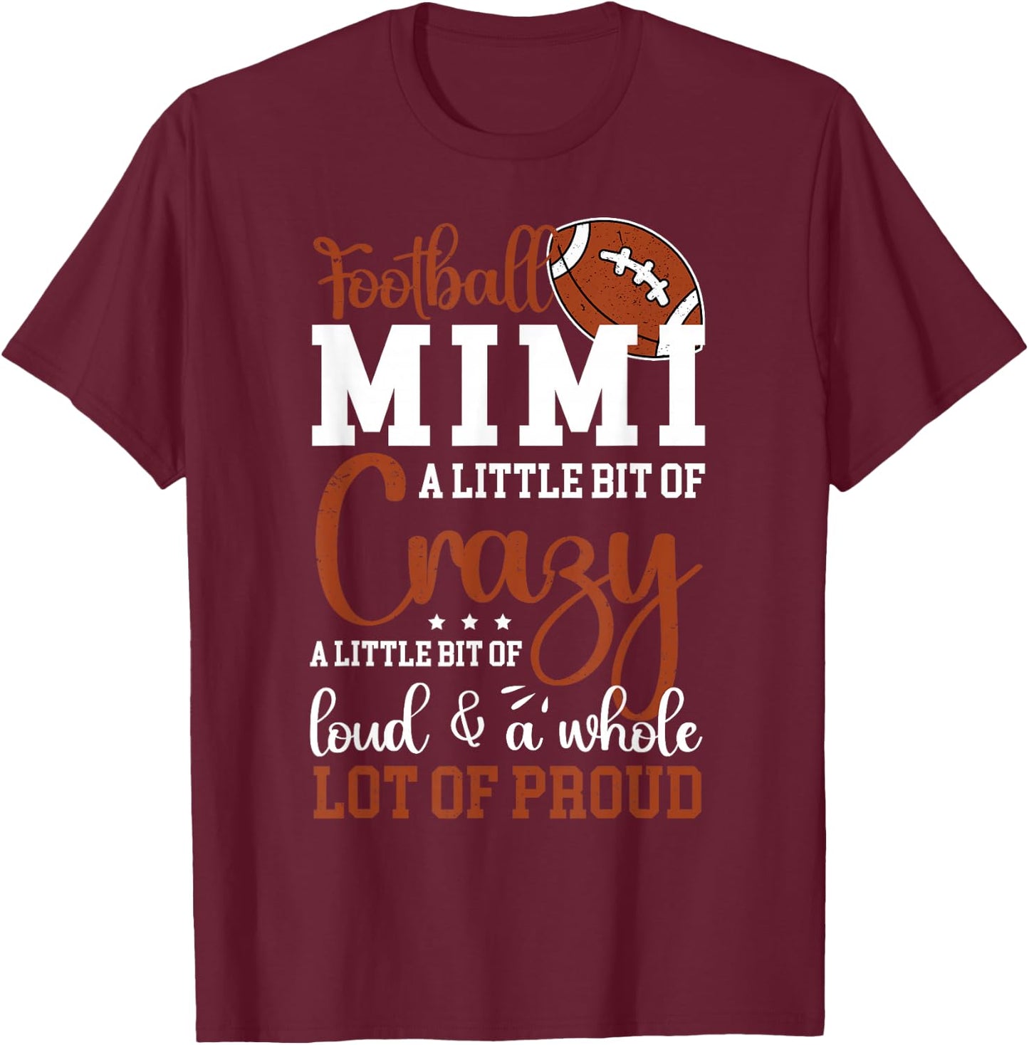 Football Mimi Proud Mimi Of A Football Player T-Shirt - T-Shirt | Maroon