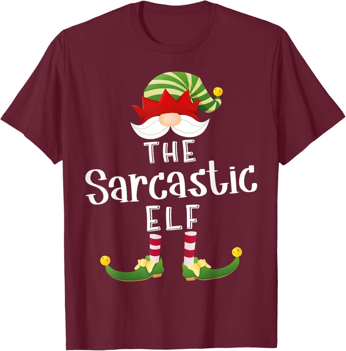 Sarcastic Elf Group Christmas Funny Pajama Party T-Shirt - T-Shirt | Maroon