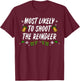 Reindeer Santa Claus Christmas Holiday T-Shirt - T-Shirt | Maroon