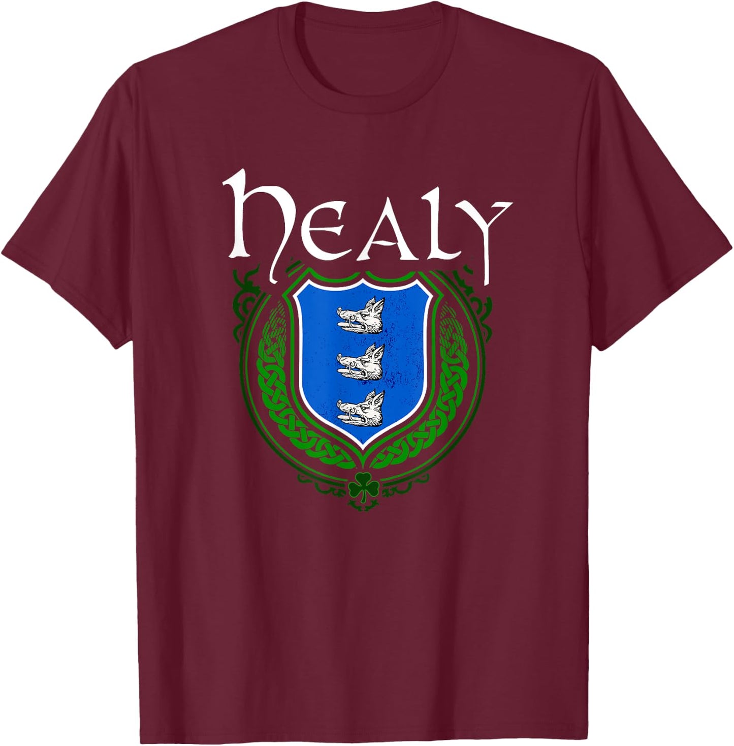 Healy Surname Irish Clan Tartan Badge Ireland T-Shirt - T-Shirt | Maroon