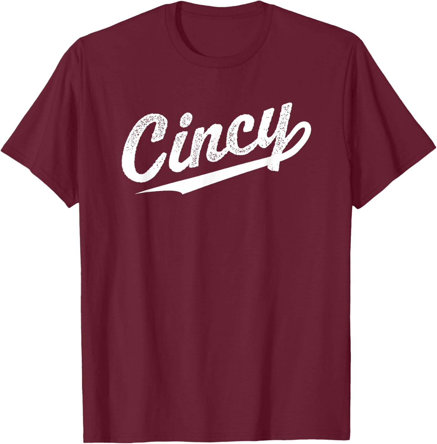 Retro Cincy Cincinnati Ohio vintage cursive script throwback T-Shirt - T-Shirt | Maroon