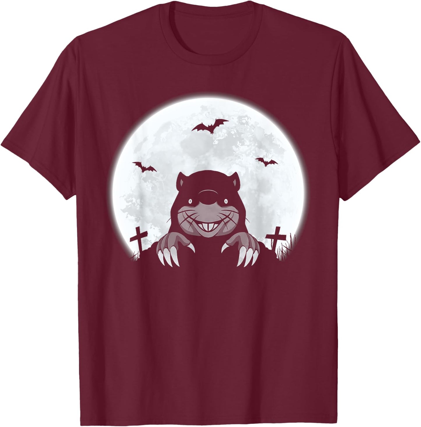 Halloween Spooky Mole Retro Vintage Halloween Costume T-Shirt - T-Shirt | Maroon