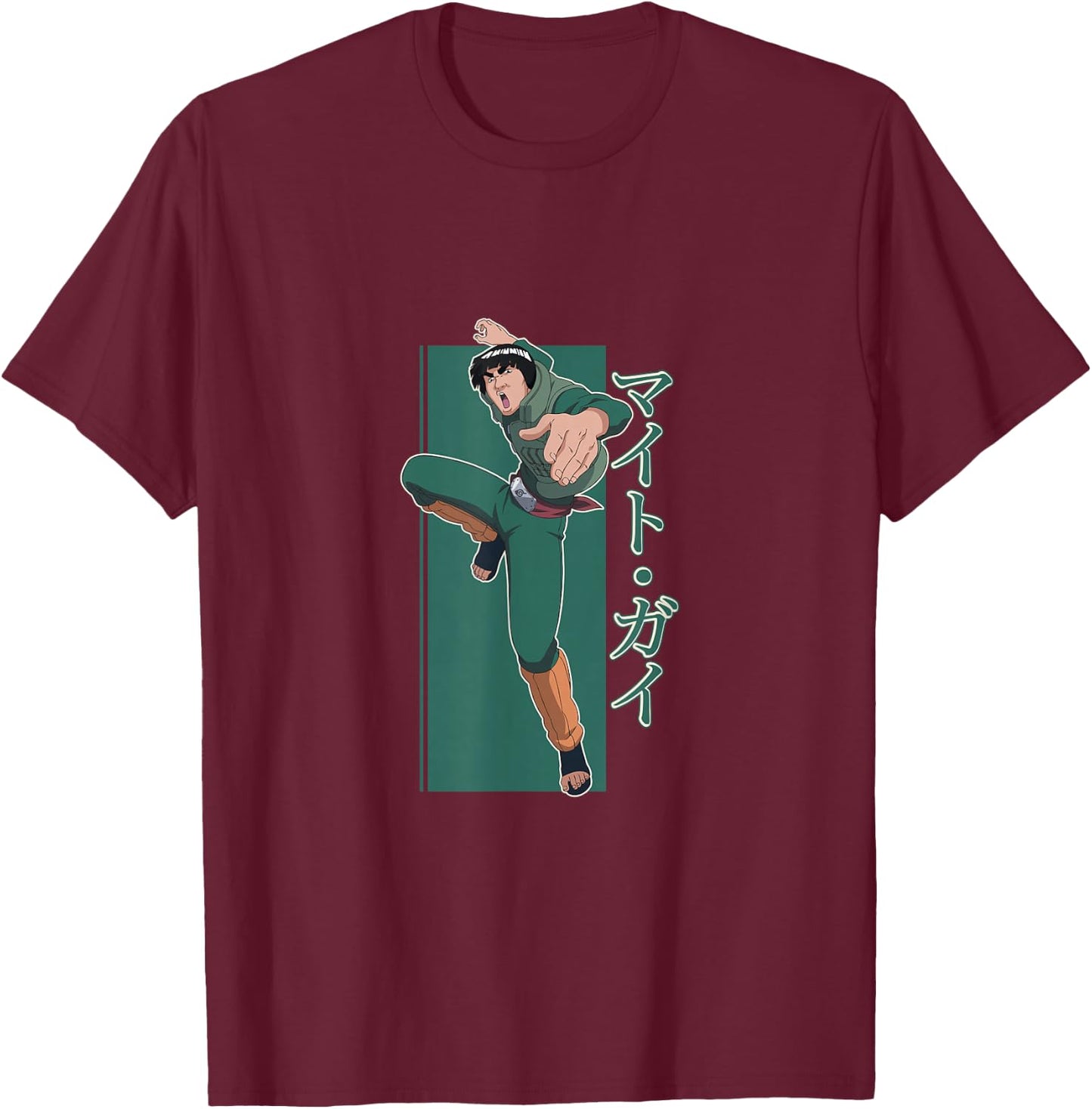 Naruto Shippuden Might Guy T-Shirt - T-Shirt | Maroon