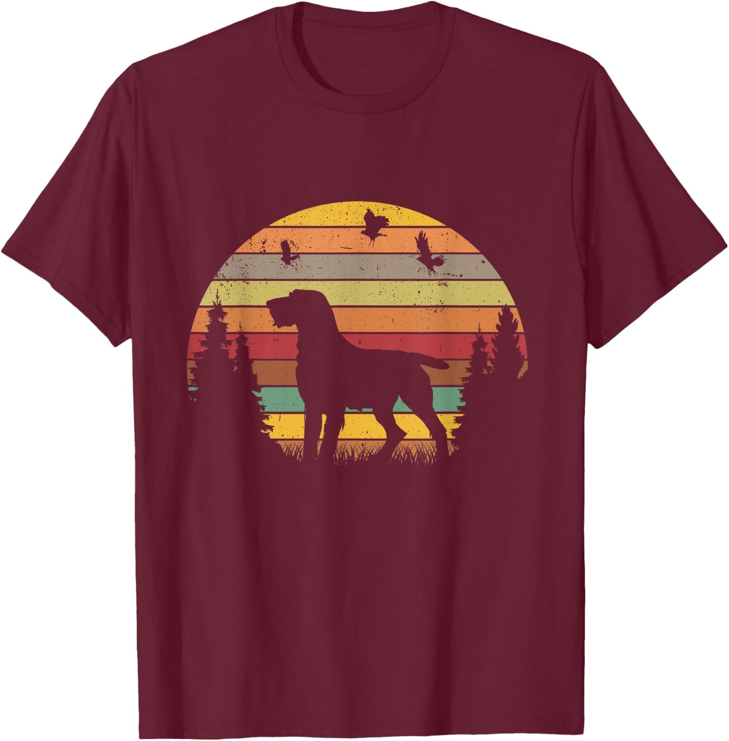 German Wirehaired Pointer Clothing German Wirehaired Pointer Vintage -Adult T-Shirt - T-Shirt | Maroon