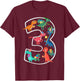 3rd Birthday Dinosaurs Party Design Toddlers Boys Girls T-Shirt - T-Shirt | Maroon