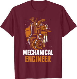Mechanical Engineer Student Mechanical Engineering Machine Construction T-Shirt - T-Shirt | Maroon