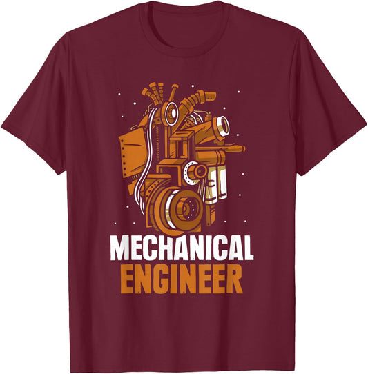 Mechanical Engineer Student Mechanical Engineering Machine Construction T-Shirt - T-Shirt | Maroon
