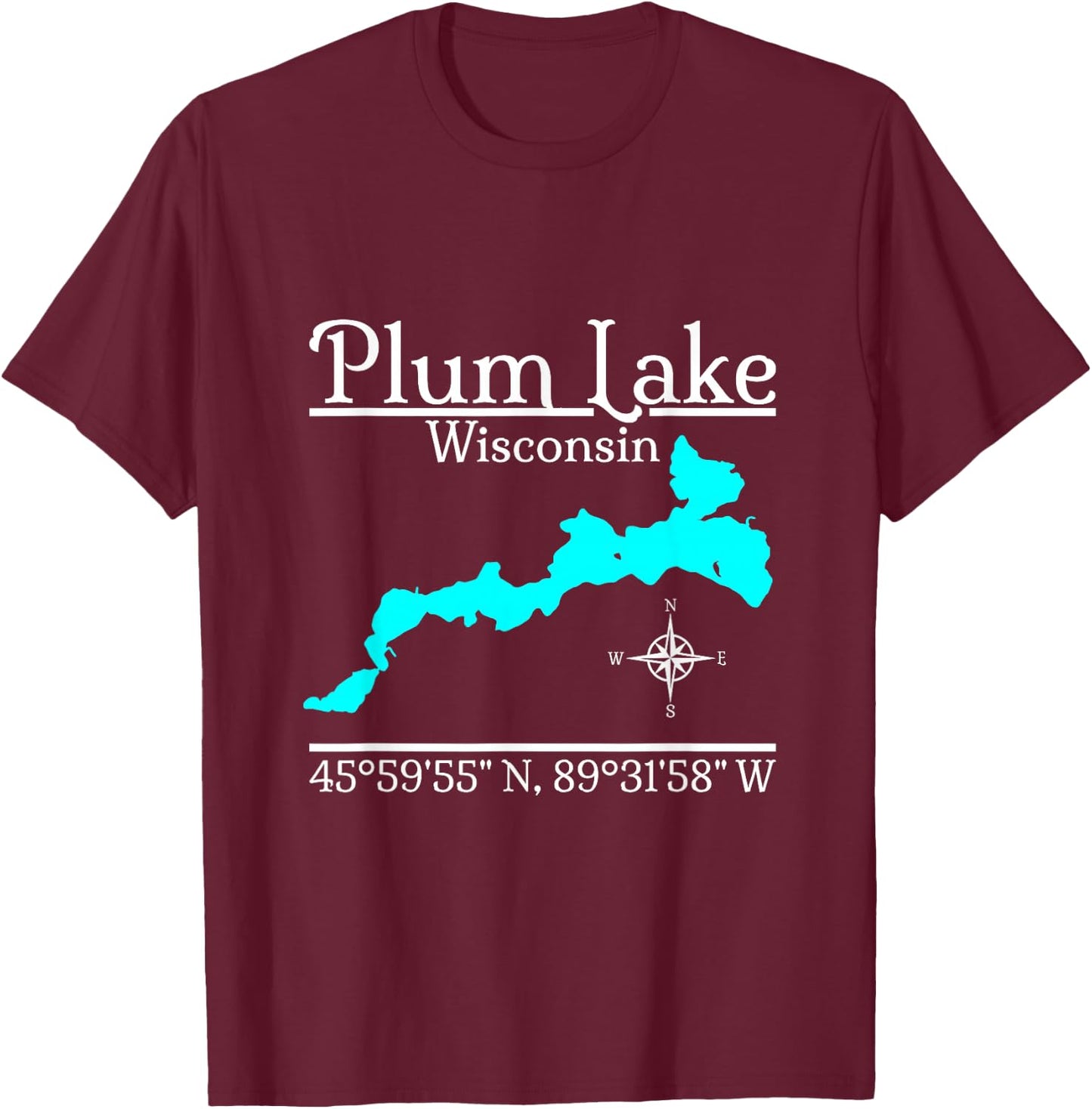 Plum Lake, Wisconsin T-Shirt - T-Shirt | Maroon