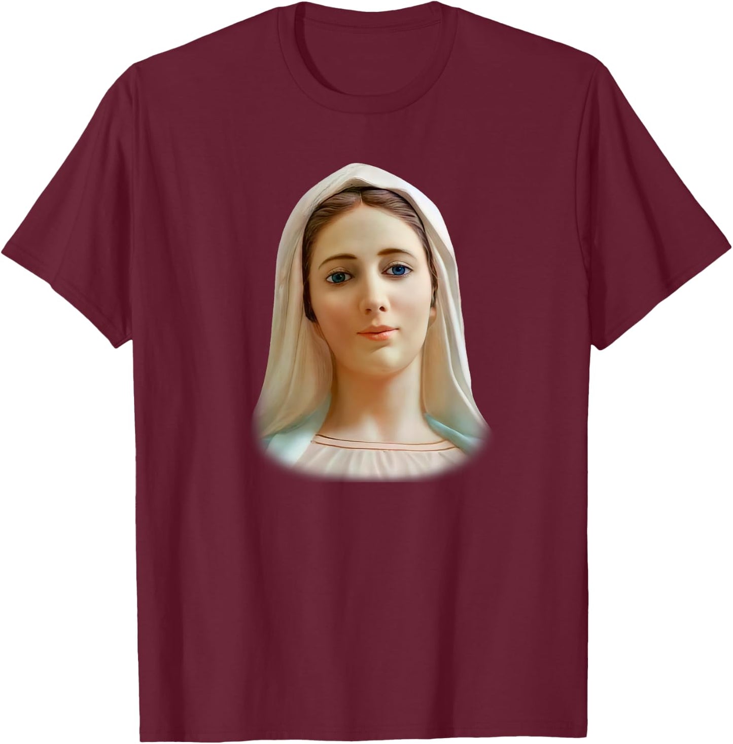 Medjugorje Our Lady Queen of Peace Gospa T-Shirt - T-Shirt | Maroon