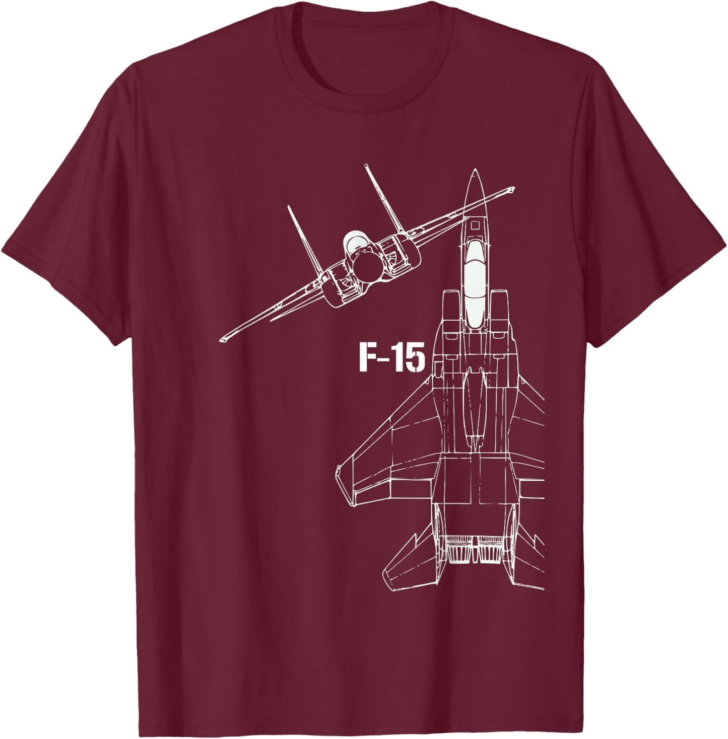F-15 Eagle Jet Military Stealth Fighter Jet T-Shirt - T-Shirt | Maroon