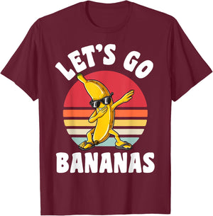Dabbing Banana Let's Go Bananas Funny Fruit Dab Dance Retro T-Shirt - T-Shirt | Maroon