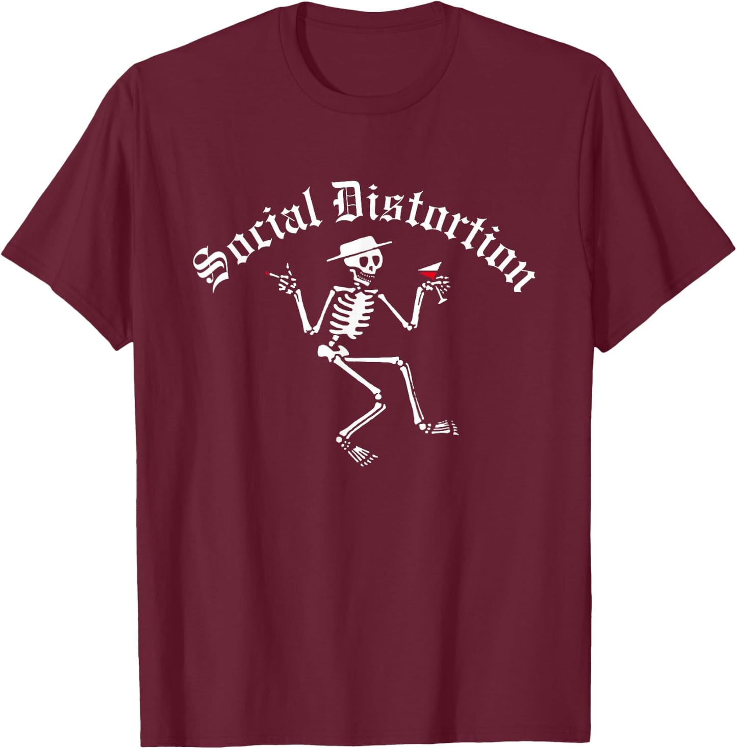Official Social Distortion Skelly T-Shirt - T-Shirt | Maroon