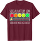 Social Battery Low Introvert Mode Activated Funny Sarcastic T-Shirt - T-Shirt | Maroon