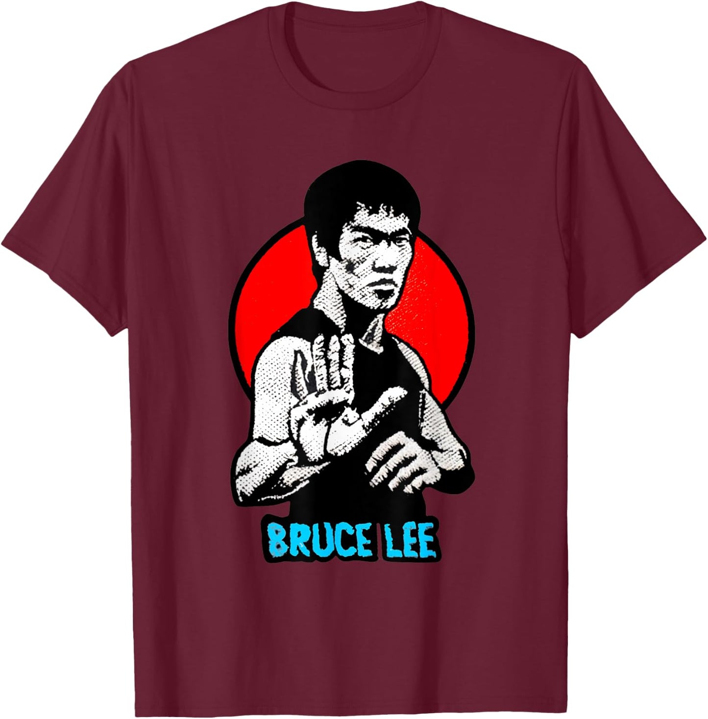Bruce Lee's Kung Fu Jeet Kune Do King of Kung Fu , -Adults, Black, Small, Short Sleeve T-Shirt - T-Shirt | Maroon