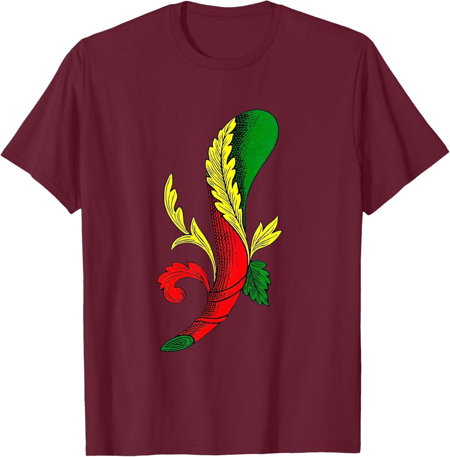 Ace of Clubs [Neapolitan Cards] Italian Playing Cards T-Shirt - T-Shirt | Maroon