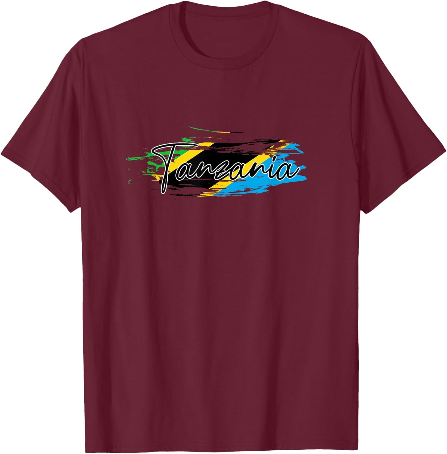 Tanzania Flag T-Shirt - T-Shirt | Maroon