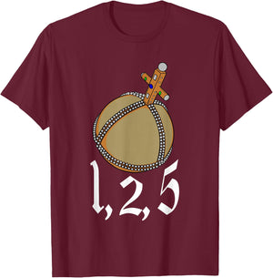 Meta Cortex The Holy Hand Grenade of Antioch - 1,2,5 Quote -Adults Black Cotton 60% Polyester 40% Short Sleeve Classic Fit Collarless Modern T-Shirt - T-Shirt | Maroon