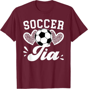 Soccer Tia Aunt Tia Of A Soccer Player Tia Soccer Tia Auntie T-Shirt - T-Shirt | Maroon