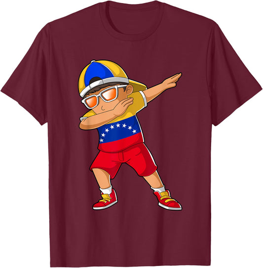 Venezuelan Boy Kid Patriotism Venezuela Roots Heritage Small T-Shirt - T-Shirt | Maroon
