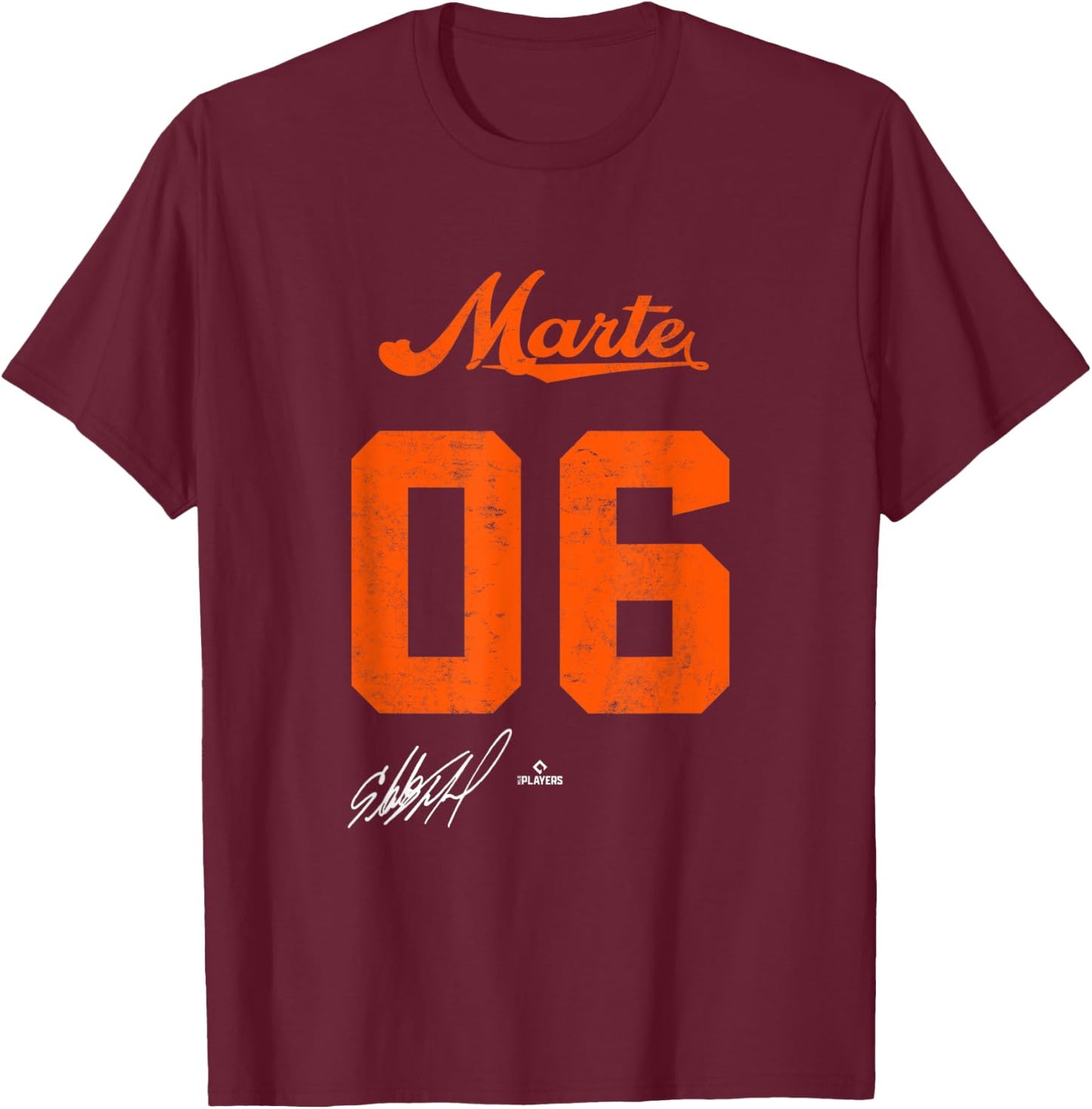 Starling Marte 06 Starling Marte New York MLBPA T-Shirt - T-Shirt | Maroon