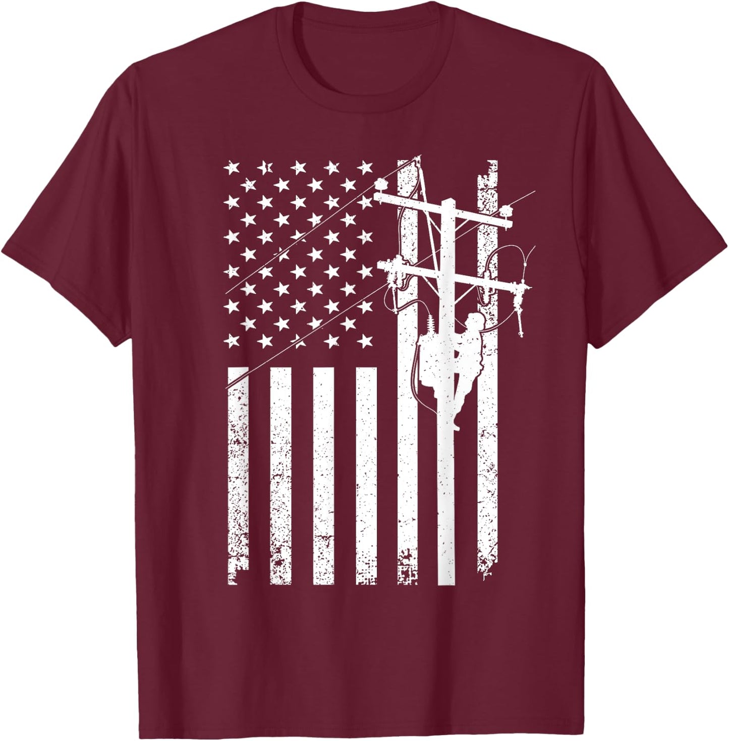 Lineman Gift Journeyman Lineman Accessories Stuff Cool Lineman Design Women Kids Electrical Lineman T-Shirt - T-Shirt | Maroon