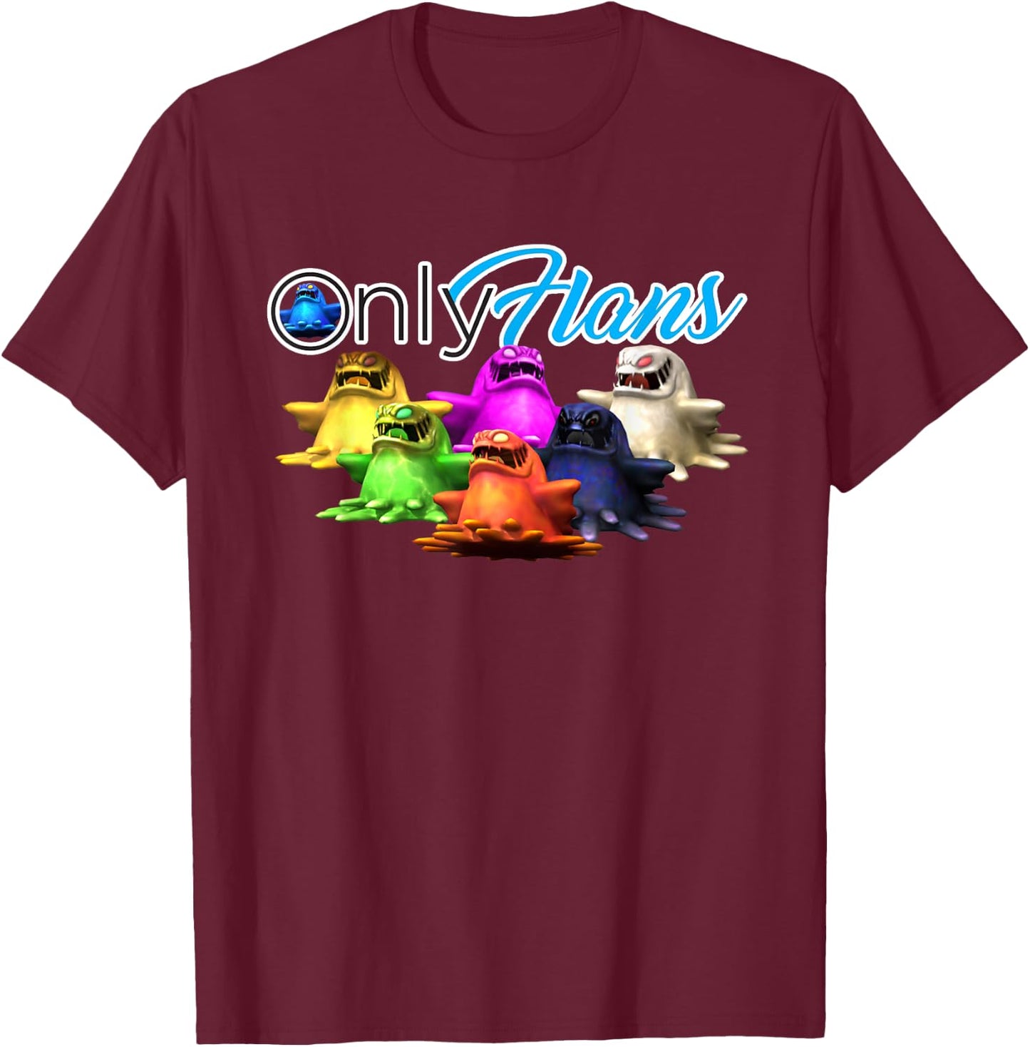 Funny Onlyflans Meme Fantasy T-Shirt - T-Shirt | Maroon