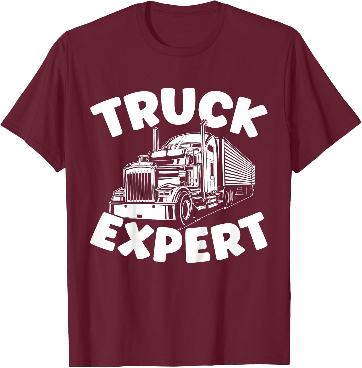 Truck Expert Funny Toddler Boys Semi truck T-Shirt - T-Shirt | Maroon