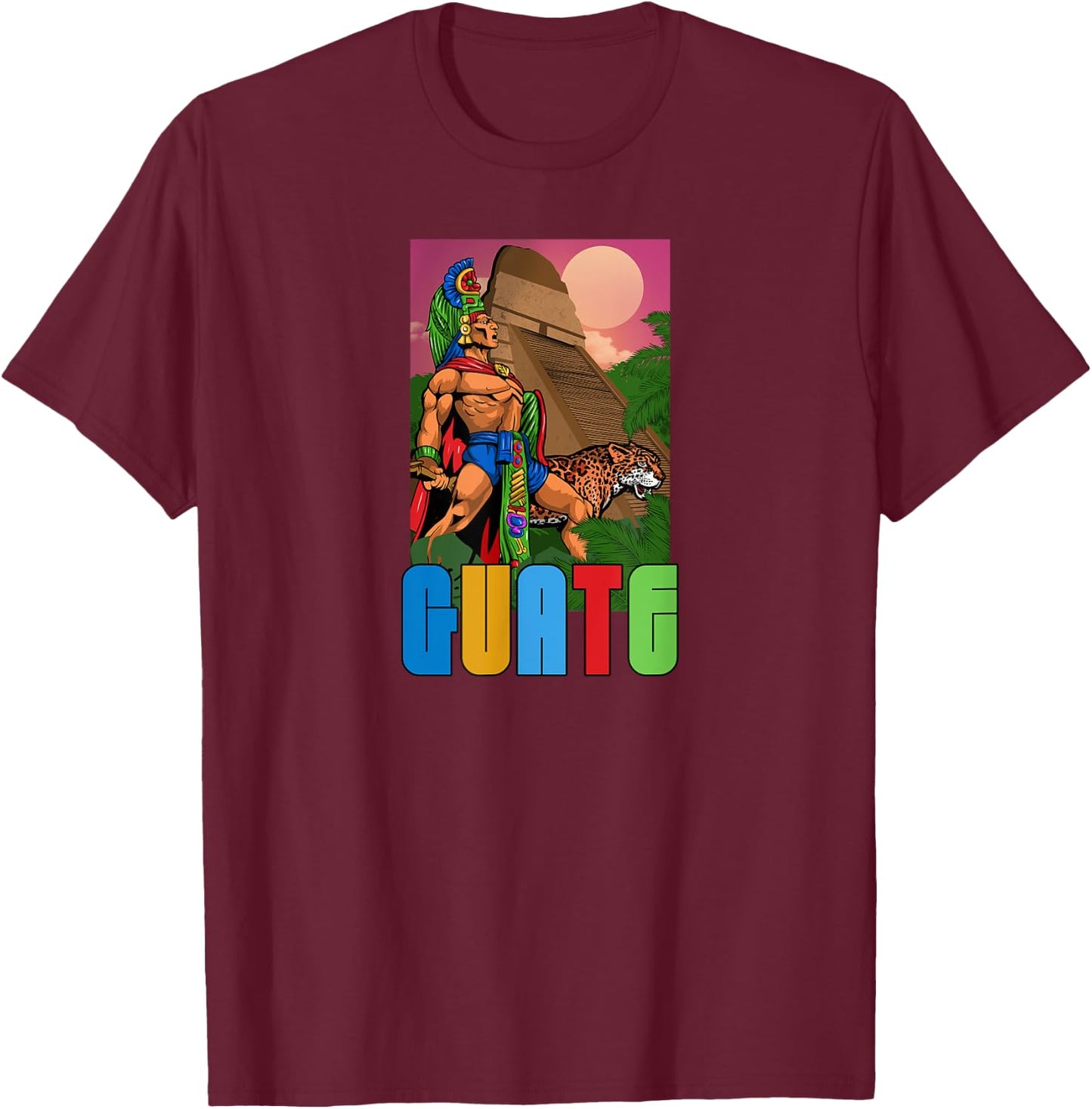 Guatemala Proud Hispanic Guate Flag Guatemalan Tecun Uman T-Shirt - T-Shirt | Maroon
