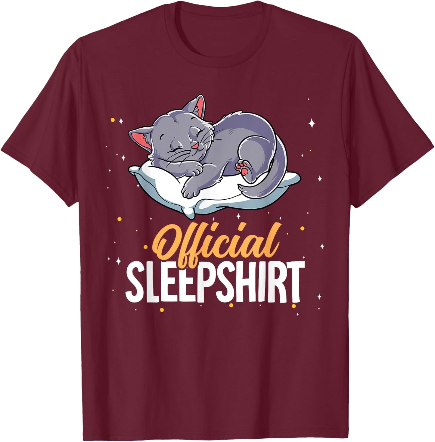 Sleeping Cat Official Sleepshirt T-Shirt - T-Shirt | Maroon